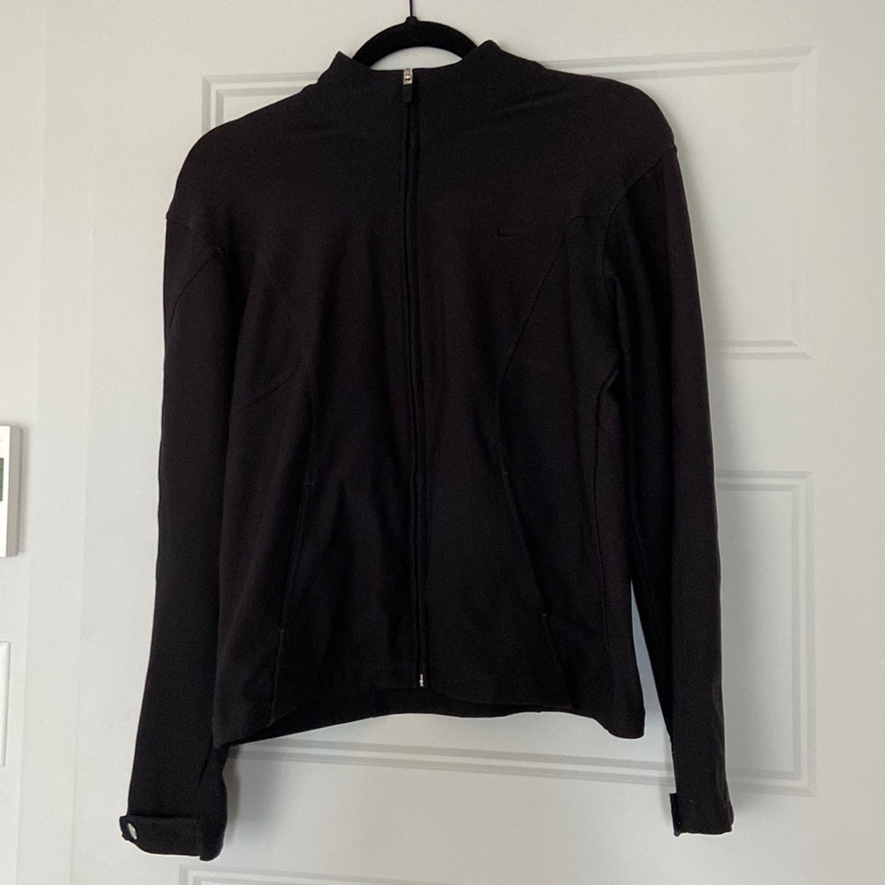 Nike dri-fit full-zip top shirt / mint condition / all black!